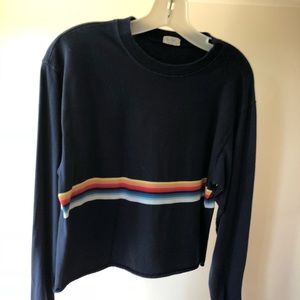 Navy blue\rainbow stripe BrandyMelville sweatshirt